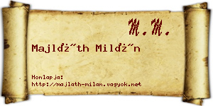 Majláth Milán névjegykártya