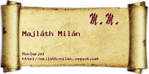 Majláth Milán névjegykártya